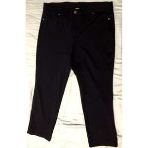 Dark Navy Slim / Straight Cut Ponte Pants